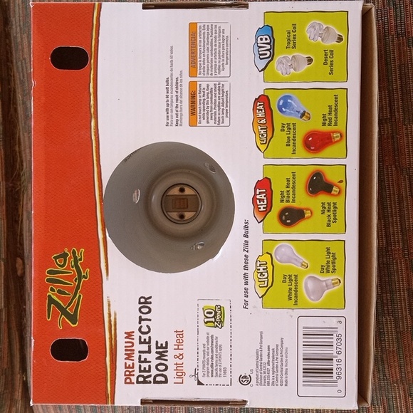 New! ZILLA 5.5" Reflector Dome Lamp & THRIVE 13W Tropical UVB Bulb. - Picture 5 of 9